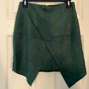 Faux Suede green miniskirt